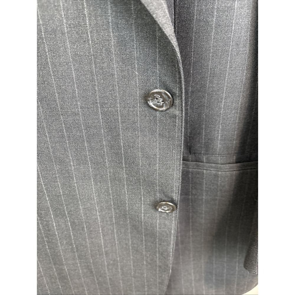 Vtg Brooks Brothers Brooksease Pinstripe Navy 100% Wool Blazer Jacket 50 R USA - Picture 2 of 13